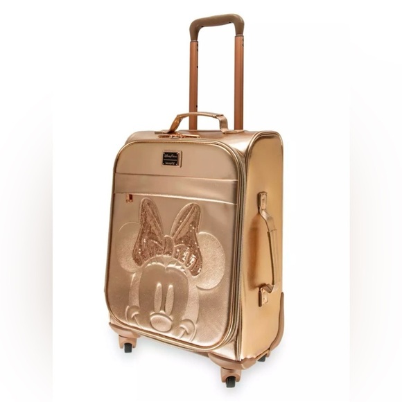 Minnie Mouse Rolling Luggage by Loungefly – Briar Rose Gold - Picture 1 of 8